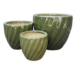 Pot de fleurs en céramique vernissée vintage bordeaux pour plantes vertes et cadeaux promotionnels - Product Image 3
