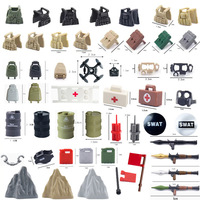 Accessoires de scène de bataille adaptés aux mini figurines d'action, bouclier de sauvetage sur le champ de bataille, brancard, accessoires de jouets de construction