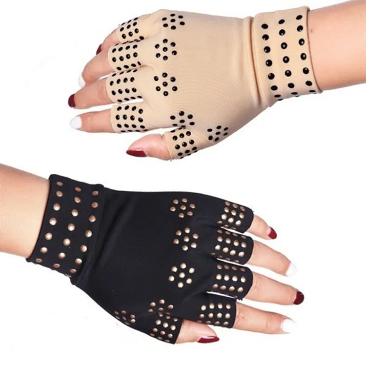 Gants antidérapants en silicone point magnétique anti-arthrite pression demi-doigts gants de sport de cyclisme en plein air