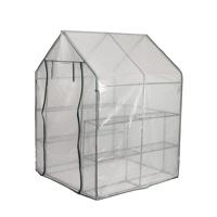 Serre compacte premium pour plantes d'arrière-cour Serre peu encombrante avec couvercle transparent pour le jardinage