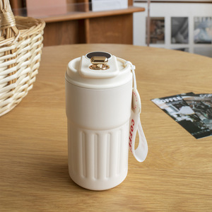 Termo para Café de 350 ml, Taza de Viaje Aislada de Acero Inoxidable con Tapa y Correa para Uso Diario - Product Image 4
