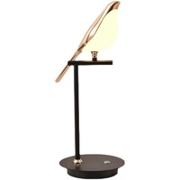 Lampe de table LED moderne de luxe en métal et acrylique, design oiseau, rotative, tactile, à intensité variable, angle réglable, pour chevet et maison