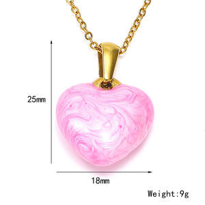 เวอร์ชั่นเกาหลีของอินสตาแกรมแฟชั่นการออกแบบเฉพาะความรู้สึกที่รักรักหยดน้ํามันสร้อยคอเคลือบหญิงหวานเย็นเหล็กไทเทเนียม - Product Image 1