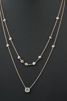 Collier tendance pour femme avec diamant synthétique de laboratoire, plaqué or rose 18/14 carats/argent/or, certifié IGI, diamant Swaroop