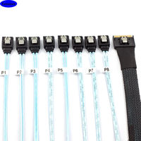 Cable de Conversión de Disco Duro PCI-E Slimline SAS SFF-8654 de 8 Puertos a SATA con Cubierta de PVC/Nailon para Computadora