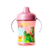 ALGO Nouvelle Arrivée Tasse à eau pour bébé en PP de qualité alimentaire sans BPA de 250 ml avec motif d'animaux personnalisé et couvercle anti-poussière