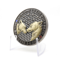 Pièce de collection commémorative en métal émaillé 3D, motif ailes d'ange, design personnalisé, en gros, série « Armure de Dieu »