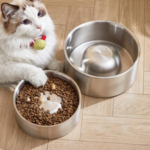 Comedero Lento de Acero Inoxidable 304 de 27oz/54oz, Antideslizante y Duradero para Perros y Gatos, Apto para Lavavajillas, Comedero Elevado - Product Image 2