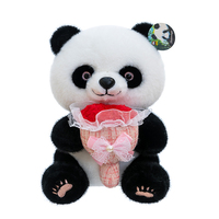Peluche Panda Mignonne avec Bouquet de Roses, Jouet en Peluche Doux et Romantique, Vente en Gros et au Détail, Cadeau de la Saint-Valentin, Décoration d'Intérieur
