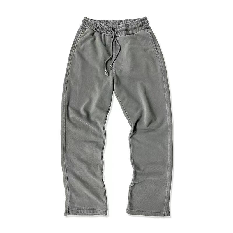 Wholesale Casual Loose Drawstring Plain Wide Leg Washed Pants Blank Acid  Washed Sweatpants Man