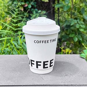 แก้วกาแฟกระดาษคราฟท์เกรดอาหารรักษ์โลก พิมพ์โลโก้ด้วยเทคนิคซิลค์สกรีน ปั๊มฟอยล์ทอง ย่อยสลายได้ สองชั้น แบบใช้แล้วทิ้ง - Product Image 3