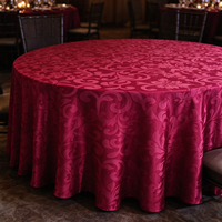 Nappe ronde en jacquard damassé européen, linge de table en polyester satiné pour hôtel, banquet, mariage et décoration d'événements