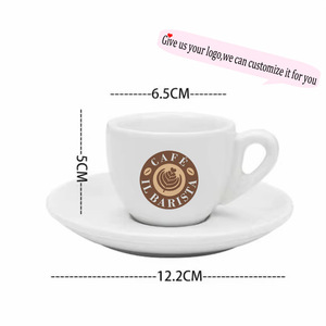 Set di tazze da caffè Espresso in porcellana professionale da 55ml di spessore-tazze da Latte per Cappuccino da 8mm con piattini per caffè domestico - Product Image 1