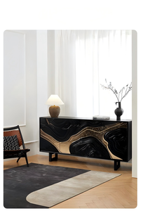 Buffet d'appoint en bois massif pour intérieur, meuble de rangement de cuisine et salle à manger, style nordique - Product Image 5