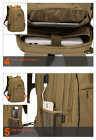 Sac à dos tactique imperméable avec fermeture éclair, grande capacité 35L, pour camping, trekking, escalade, cyclisme, système Molle, compatible ordinateur portable