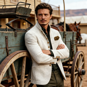Nuova Collezione Primavera Autunno: Blazer Casual da <span class=keywords><strong>Uomo</strong></span> <span class=keywords><strong>in</strong></span> Stile Vintage Europeo e Britannico, Vestibilità Slim, Monopetto <span class=keywords><strong>in</strong></span> <span class=keywords><strong>Tweed</strong></span> - Product Image 5