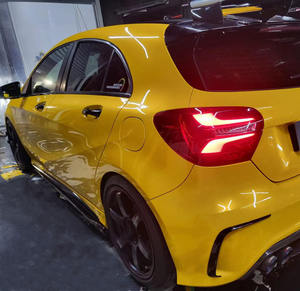 עטיפות המכונית מדבקת ברק צבע צהוב מתכתי מכונית ויניל עם מדגם חינם - Product Image 2