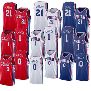 Nouveaux maillots de basket-ball respirants de haute qualité de Philadelphie avec logo en relief, maillots personnalisés à manches courtes - Product Image 1