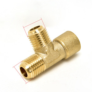 Raccord en T en cuivre fileté 14x1,5 mm pour adaptateur de valve de compresseur d'air - Product Image 1