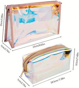 Sac cosmétique transparent en TPU à succès, personnalisable avec logo, multifonctionnel, imprimé sérigraphié, motif dessin animé, fermeture éclair - Product Image 2