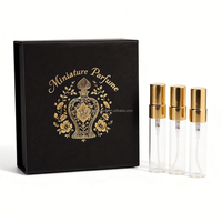 Flacon pulvérisateur de parfum magnétique noir mat personnalisé de 3 ml, 5 ml, 10 ml, atomiseur, échantillon de parfum, boîte d'emballage avec mousse