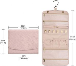 Étui de rangement pour bijoux de voyage pliable BSCI avec cintre pour les voyages - bagues, colliers, bracelets - Product Image 5
