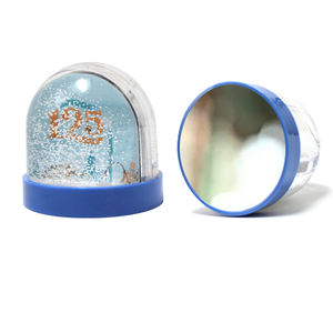 चमक के साथ बर्फ ग्लोब फोटो फ्रेम गेंद गुंबद दर्पण प्लास्टिक बर्फ ग्लोब के साथ फ्रेम - Product Image 2