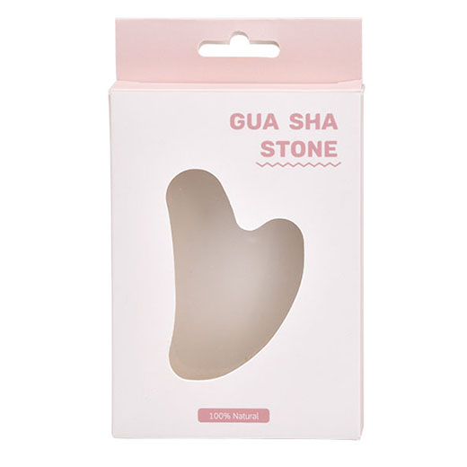 rose quartz gua sha board with color box