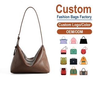 Bolso Hobo de Cuero Vegano Suave con Correa Ajustable, Bolso Bandolera Clásico y Versátil para Mujer, Logotipo Personalizado Disponible - Product Image 1