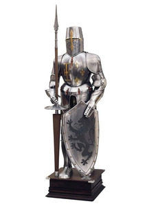 Armure décorative complète en acier, faite à la main, pour déguisement de chevalier, idéale pour l'exposition, la collection et les festivals - Product Image 3