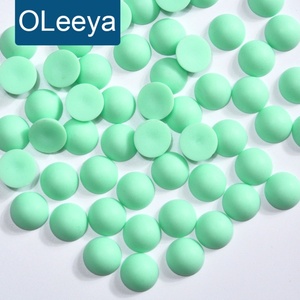 Perlas Sueltas OLeeya, Medio Mate, Planas, Color Menta, 12mm, Accesorios para Manualidades con Resina, Decoración DIY - Product Image 1