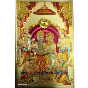 Tarjeta de Arte con Lámina de Oro de 24K, Diseño de Dioses Indios, Pintura Folclórica 3D, Recuerdo Decorativo de Colección - Product Image 1