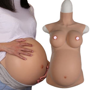 क्रॉसड्रेसर कॉस्प्लाई प्रॉप्स हैलोवीन के लिए URCHOICE यथार्थवादी कृत्रिम झूठी गर्भावस्था पेट गर्भावस्था बेबी बम्प - Product Image 1