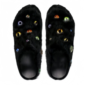 Mules polyvalentes personnalisables en fourrure pour hommes et femmes, à bout fermé, à semelle épaisse et plateforme, pour l'hiver, grandes tailles - Product Image 2