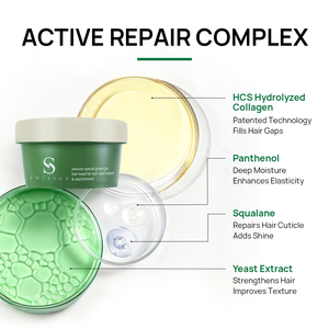 <span class=keywords><strong>Masque</strong></span> capillaire réparateur intensif professionnel de salon gratuit, crème à la kératine avec collagène HCS à base de plantes biologiques, 50 g, pour réparer les dommages et stimuler la croissance - Product Image 4