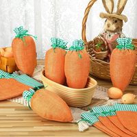 Sac à bonbons en toile de jute à cordon de serrage en forme de carotte de Pâques, décoration de lieu de fête, emballage cadeau
