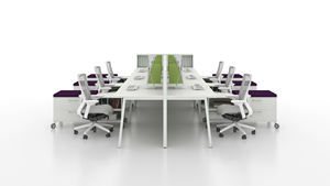 Postes de travail de bureau modernes Bureaux réglables <span class=keywords><strong>en</strong></span> acier Poste de travail sur pied fixe/portable Table du personnel pour le travail de bureau - Product Image 2