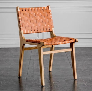 Sedia da pranzo VL Home <span class=keywords><strong>in</strong></span> <span class=keywords><strong>legno</strong></span>, moderna, ergonomica, resistente, di lusso leggero, con schienale <span class=keywords><strong>in</strong></span> pelle sella, per ristoranti e hotel - Product Image 2
