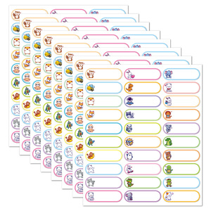 สติกเกอร์ป้ายกำกับสำหรับงานปาร์ตี้สำหรับเด็กแผ่นสติกเกอร์สวัสดีชื่อของฉันคือสติกเกอร์ตกแต่งรูปสัตว์สำหรับโรงเรียนสำนักงานบ้าน - Product Image 1
