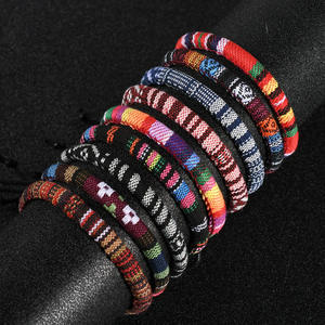 Venta caliente estilo étnico bohemio pulsera tejida a mano juventud colorido Surf mano cuerda <span class=keywords><strong>amistad</strong></span> BFF pareja pulseras ajustables - Product Image 3