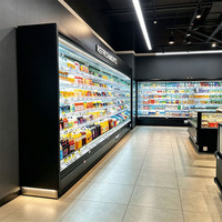 Vitrine Réfrigérée Multidecks à Rideau d'Air Ouvert pour Supermarché, Économe en Énergie, pour Légumes, Fruits et Viandes
