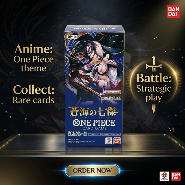 Original Sealed Cardboard Box Lufei Opcg Japanese Version OP-14 Neptune Seven Heroes Collection Card Gift Box Paper Rounded