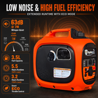 Générateur à onduleur compact 2000W, puissance nominale 1600W, 18kg, démarrage électrique, réservoir 3500ml, CE EPA III Euro V, personnalisation