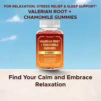 Gummies sans sucre certifiées GMP à marque privée, à base de racine de valériane et de camomille, extrait végétal 50:1, pour la relaxation et le soutien du sommeil