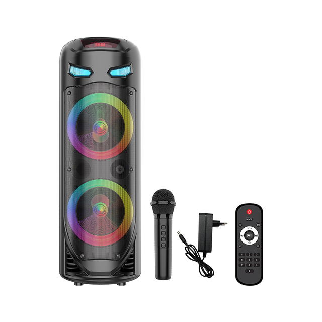 Hot Selling OEM Party 40W Power Wireless for Bluetooth Speaker ZQS837 with RGB LED Lighting 2*8 Inches Bass Sound for Outdoor Us