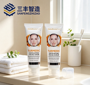 หลอดบีบพลาสติกสีขาวพิมพ์ลายตามสั่ง พร้อมฝาปิดแบบพลิก สำหรับสครับและผลิตภัณฑ์ทำความสะอาดผิวหน้า - Product Image 4
