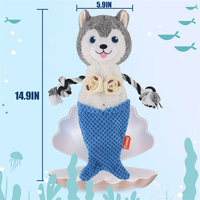 D KING Jouet à mâcher en peluche écologique pour chiens avec son de couinement, matériau en daim solide et résistant