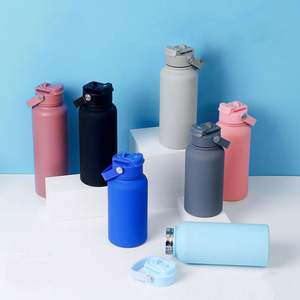 Bouteille d'eau transparente réutilisable personnalisée de 650ml 1000ml 1150ml avec couvercle en paille - Product Image 4