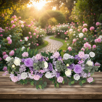 Décoration de mariage moderne et simple, arrangement floral, guide de chemin, scène de fleurs en soie, fond de scène, accessoires de mur, vente en gros à bas prix