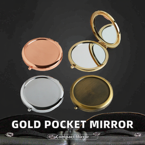 Portable 70MM Haute Définition Rose Or Miroir De Poche Pliant Double Face Petit Miroir Cosmétique De Poche En Métal Doré pour Maquillage - Product Image 2